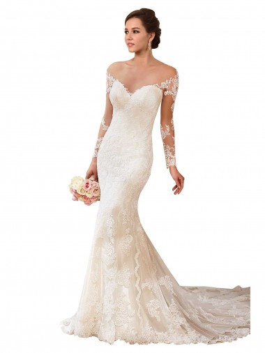 Shop Long Sleeves Maermaid Sweetheart Lace Wedding Dress Ottawa