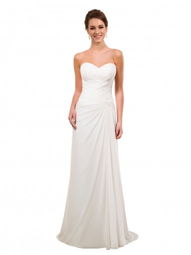 Shop Sweetheart Neckline Chiffon Wedding Dress with Criss-Cross Ruched Bodice Ottawa
