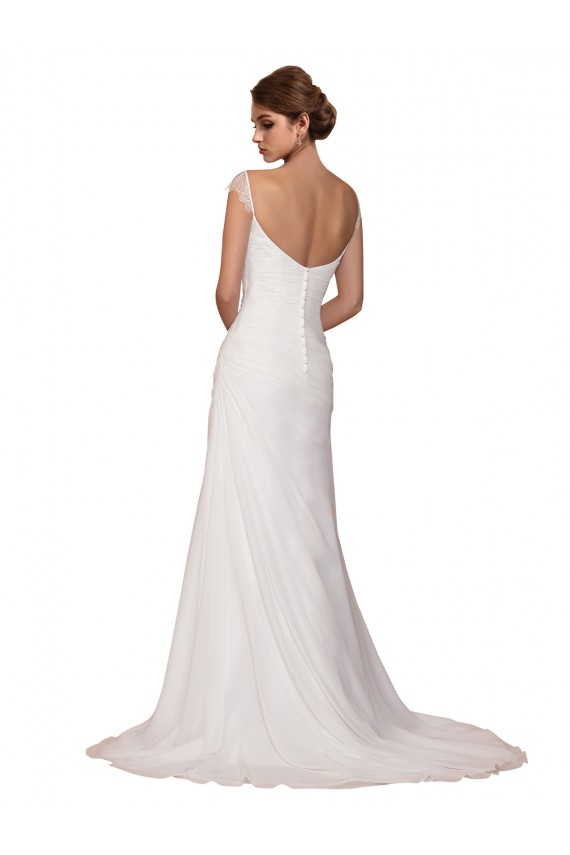 Shop V-Neck Sheath Chiffon Wedding Dress with Straps Ottawa