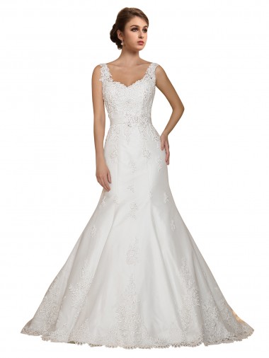Shop Sweethart V-Neckline Lace Wedding Dress with Shoulder Straps Ottawa
