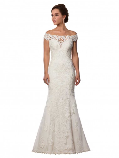 Shop Modern Off the Shoulder Mermaid Lace Wedding Dress Ottawa