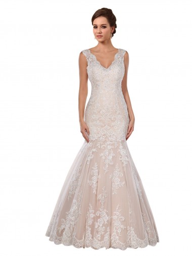 Shop Classic Fit and Flare V-Neck Mermaid Lace Wedding Dress Ottawa