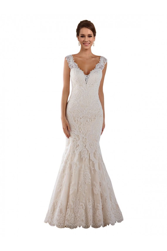Shop V-Neck Mermaid Vintage Lace Wedding Dress Ottawa