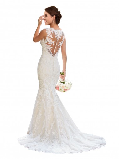 Shop V-Neck Mermaid Vintage Lace Wedding Dress Ottawa