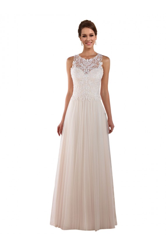 Shop High Neck A-Line Tulle Wedding Dress with Lace Back Ottawa