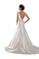 Shop Modern Boat Neck Mermaid Satin Wedding Dress with Deep V-Back Ottawa