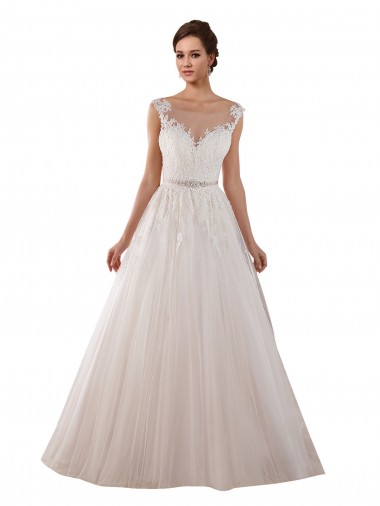 Shop Illusion Sweetheart Neck Ball Gown Tulle Wedding Dress with Lace Bodice Ottawa