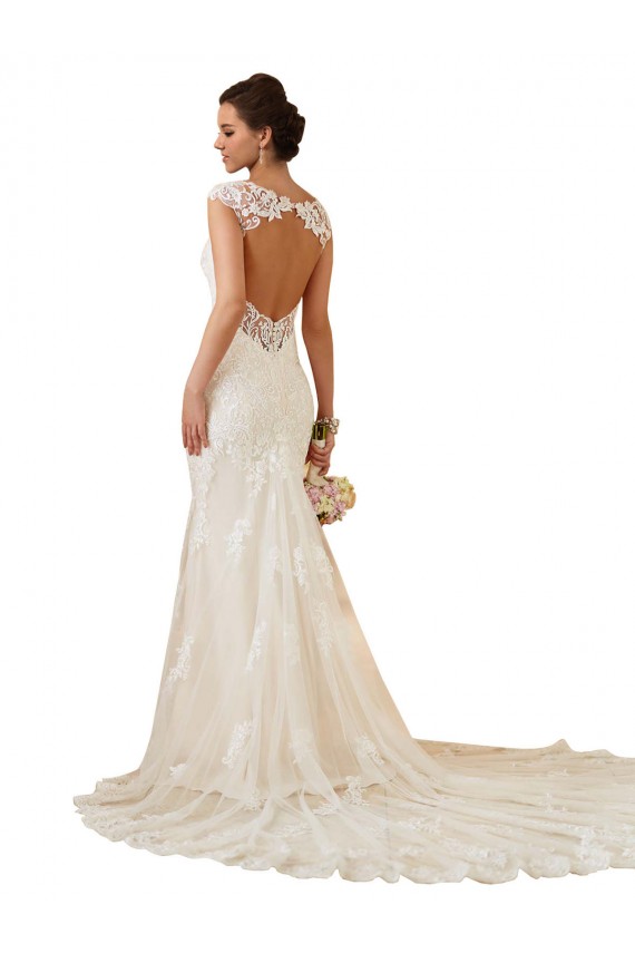 Shop Modern Chapel Train Sweetheart Mermaid Lace Wedding Dress with Keyhole Back Ottawa