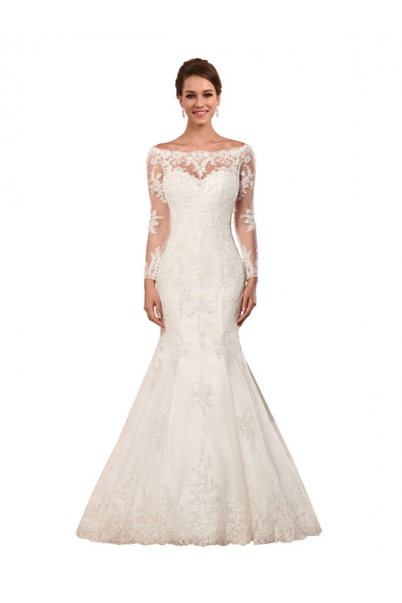Shop Long Sleeves Mermaid Lace Wedding Dress with Illusion Back Ottawa