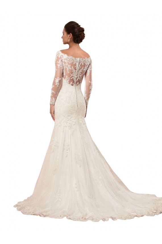 Shop Long Sleeves Mermaid Lace Wedding Dress with Illusion Back Ottawa
