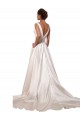 Shop Deep V-Neck A-Line Satin Wedding Dress with Pockets Ottawa