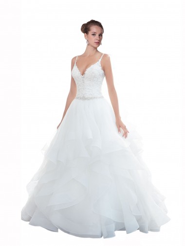 Shop Spaghetti Straps Ball Gown Beach Wedding Dress with Lace Bodice Ottawa