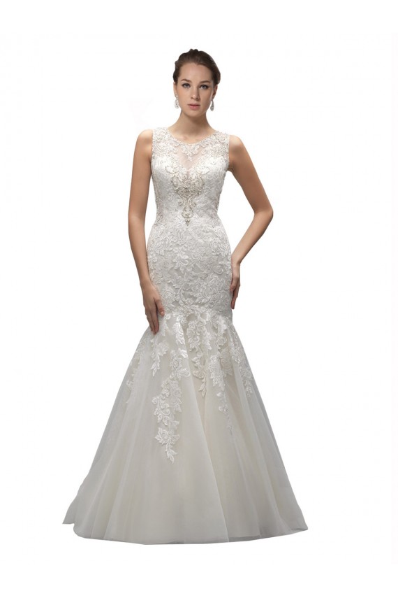 Shop Illusion High Neck Mermaid Lace Wedding Dress Ottawa