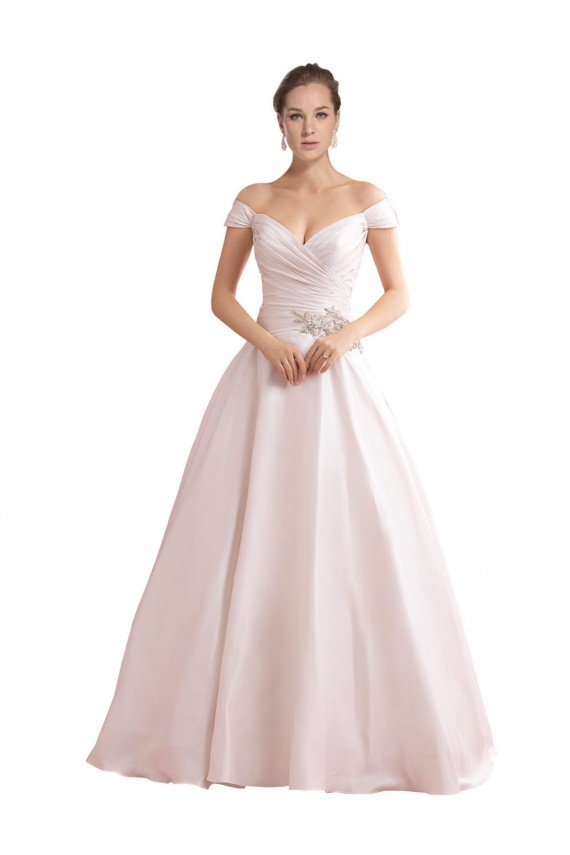 Shop Off the Shoulder Sweetheart Ball Gown Satin Wedding Dress Ottawa