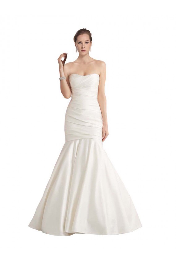 Shop Strapless Mermaid Ruched Satin Beach Wedding Dress with Low Back Ottawa