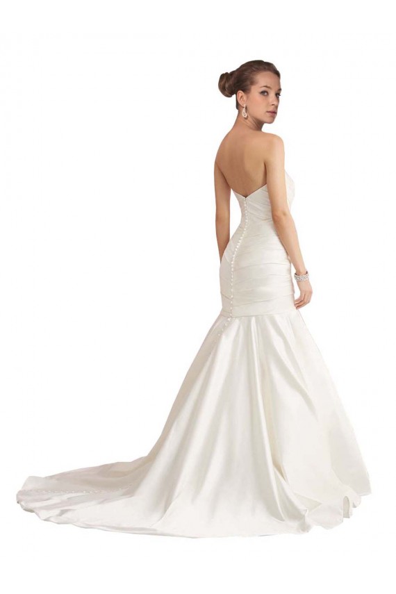 Shop Strapless Mermaid Ruched Satin Beach Wedding Dress with Low Back Ottawa