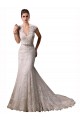 Shop Halter V-Neck Mermaid Lace Wedding Dress with Keyhole Back Ottawa