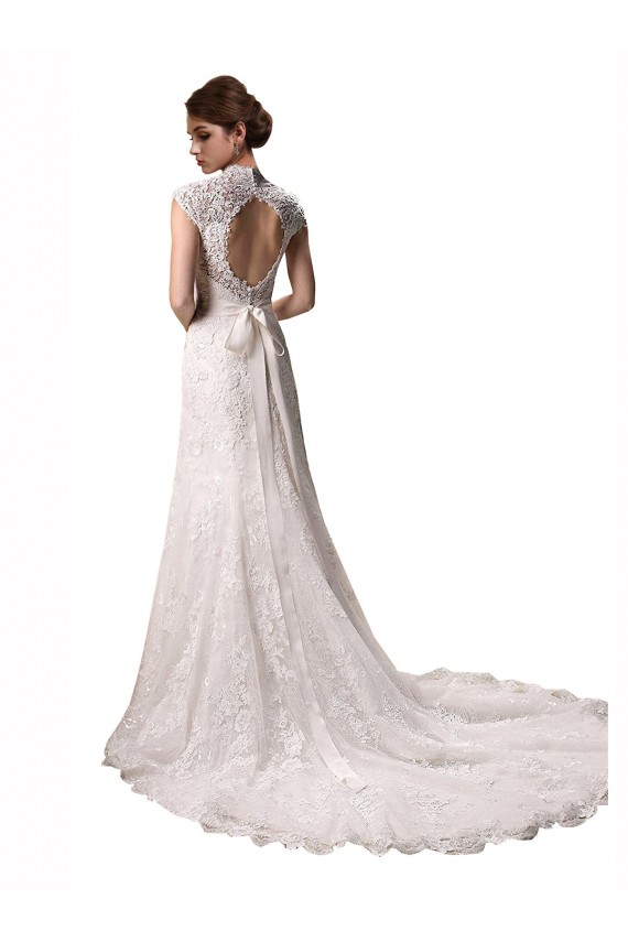 Shop Halter V-Neck Mermaid Lace Wedding Dress with Keyhole Back Ottawa