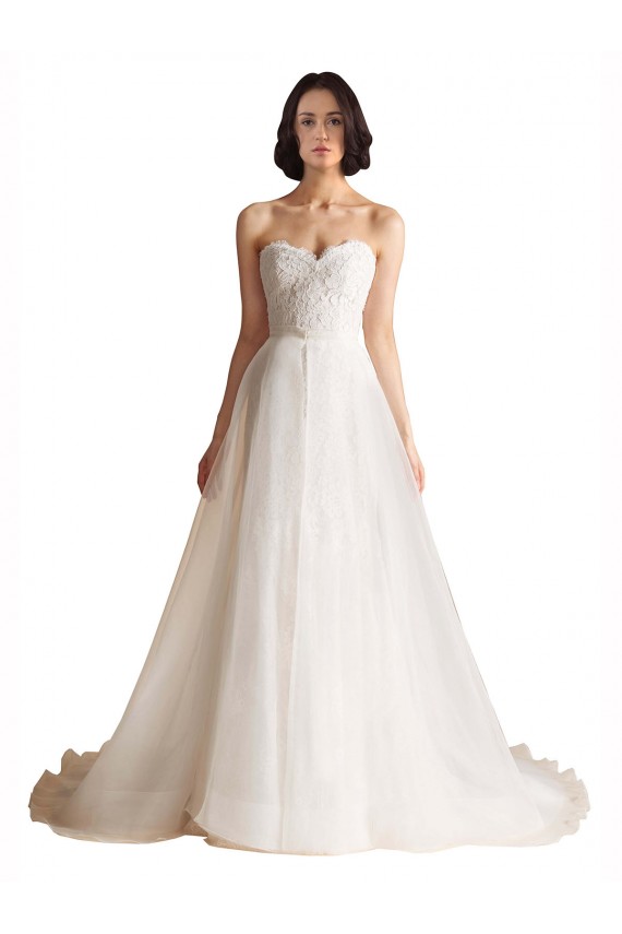 Shop Strapless Sweetheart Lace Bodice A-Line Organza Wedding Dress Ottawa