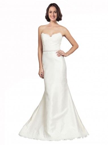 Shop Trumpet Satin Wedding Dress with Sweetheart Lace Bodice Ottawa