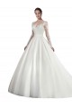 Shop Long Sleeves Illusion Neck A-Line Satin Wedding Dress with Lace Bodice Ottawa