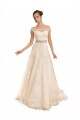 Shop Off the Shoulder Illusion Back A-Line Lace Beach Wedding Dress Ottawa