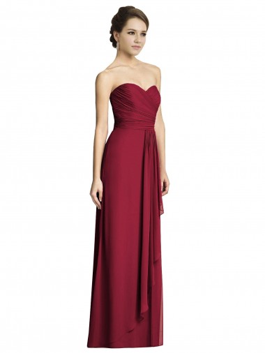 Shop Long Strapless Chiffon Bridesmaid Dress with Side Slit Ottawa
