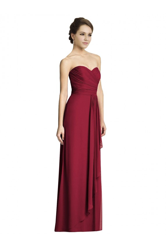 Shop Long Strapless Chiffon Bridesmaid Dress with Side Slit Ottawa