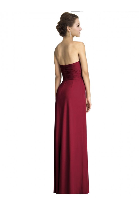 Shop Long Strapless Chiffon Bridesmaid Dress with Side Slit Ottawa