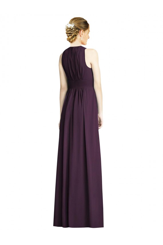 Shop Long Chiffon V-Neck Bridesmaid Dress with Shirred Bodice Ottawa