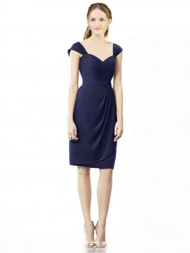 Shop Cocktail Length Short Cap Sleeves Chiffon Bridesmaid Dress Ottawa