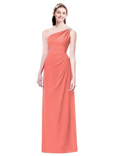 Shop Draped Full Length One Shoulder Chiffon Bridesmaid Dress Ottawa