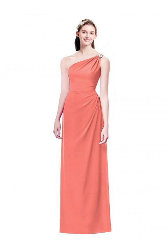 Shop Draped Full Length One Shoulder Chiffon Bridesmaid Dress Ottawa
