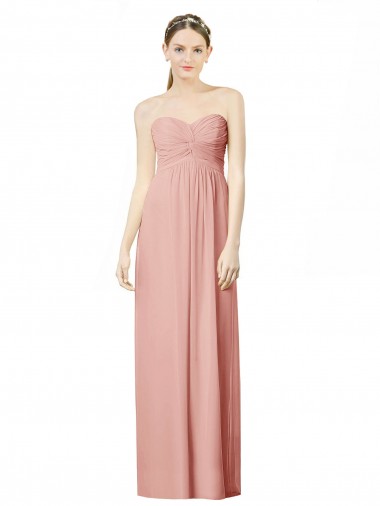 Shop Long Chiffon Sweetheart Bridesmaid Dress with Twist Bodice Ottawa