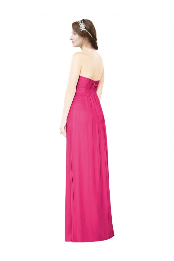 Shop Full Length Strapless Long Chiffon Dress with Waistband Ottawa