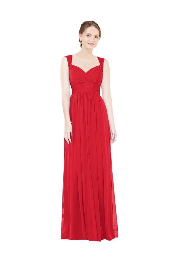 Shop Full-Length Long Chiffon Bridesmaid Dress with Side Front Slit Ottawa