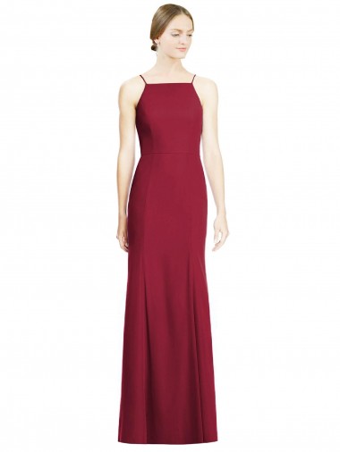 Shop High Square Trumpet Chiffon Bridesmaid Dress with Lace-Up Open Back Ottawa