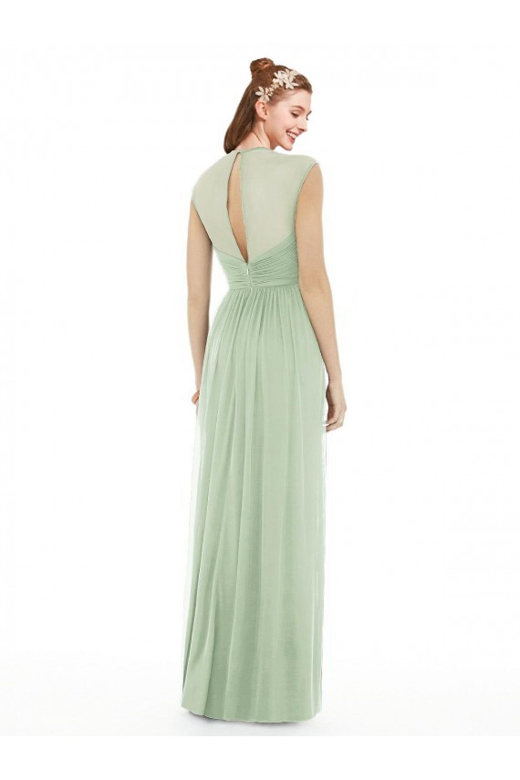 Shop Sheer Back Cap Sleeves Long Chiffon Bridesmaid Dress  Ottawa