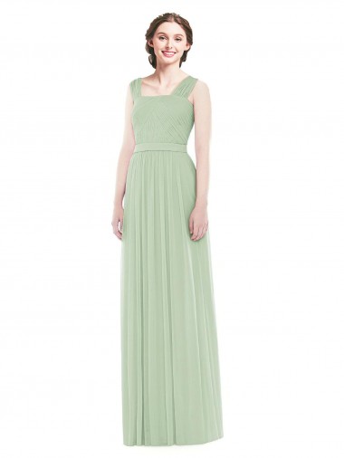 Shop Sleeveless Chiffon Long Bridesmaid Dress with Shoulder Straps Ottawa