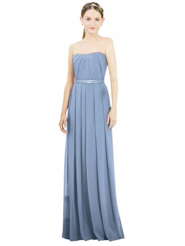 Shop V-Pleat Chiffon Full-Length Strapless Bridesmaid Dress Ottawa