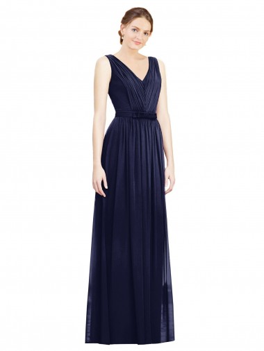 Shop Full-Length V-Neck Lux Chiffon Bridesmaid Dress with V-Back Ottawa