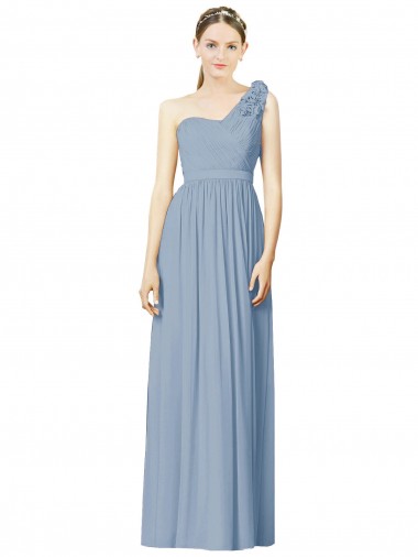 Shop Flower Shoulder Draped One Shoulder Chiffon Bridesmaid Dress Ottawa