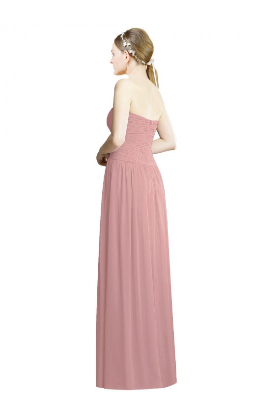 Shop Crossover Draped Sweetheart Chiffon Formal Bridesmaid Dress with Front Slit Ottawa