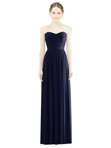 Shop Low Back Draped Strapless Chiffon Formal Bridesmaid Dress  Ottawa