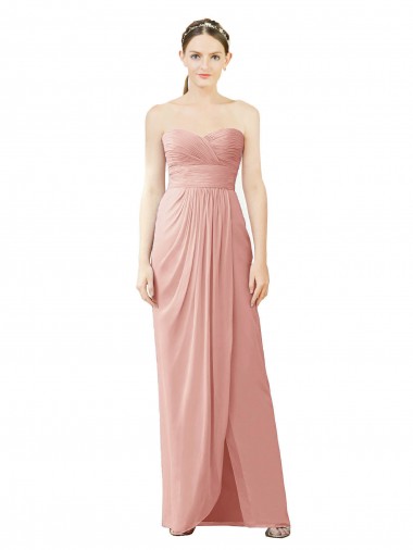 Shop Strapless Sweetheart Long Chiffon Wrap Bridesmaid Dress Ottawa