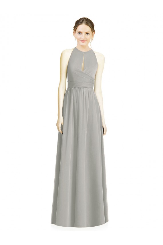 Shop Draped Keyhole Long Chiffon Bridesmaid Dress Ottawa