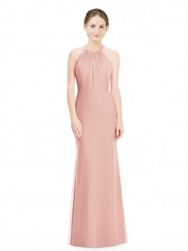 Shop Halter Neck Trumpet Chiffon Bridesmaid Dress Ottawa