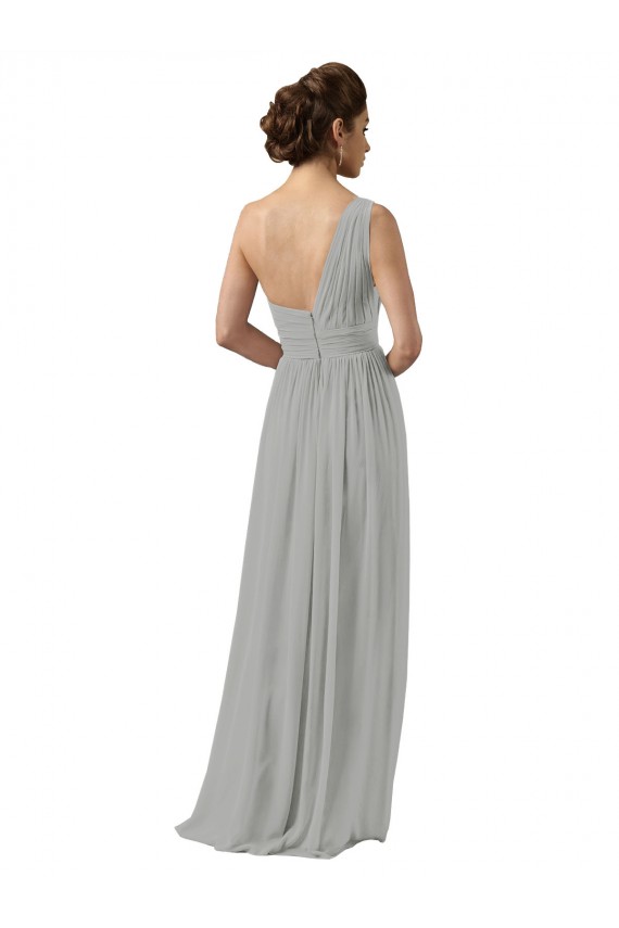 Shop Ruffled One Shoulder Floor Length Long Chiffon Bridesmaid Dress Ottawa
