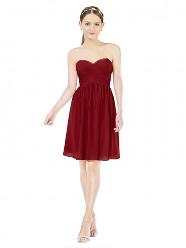 Shop Short Sweetheart Knee Length Chiffon Cocktail Bridesmaid Dress with Open Back Ottawa