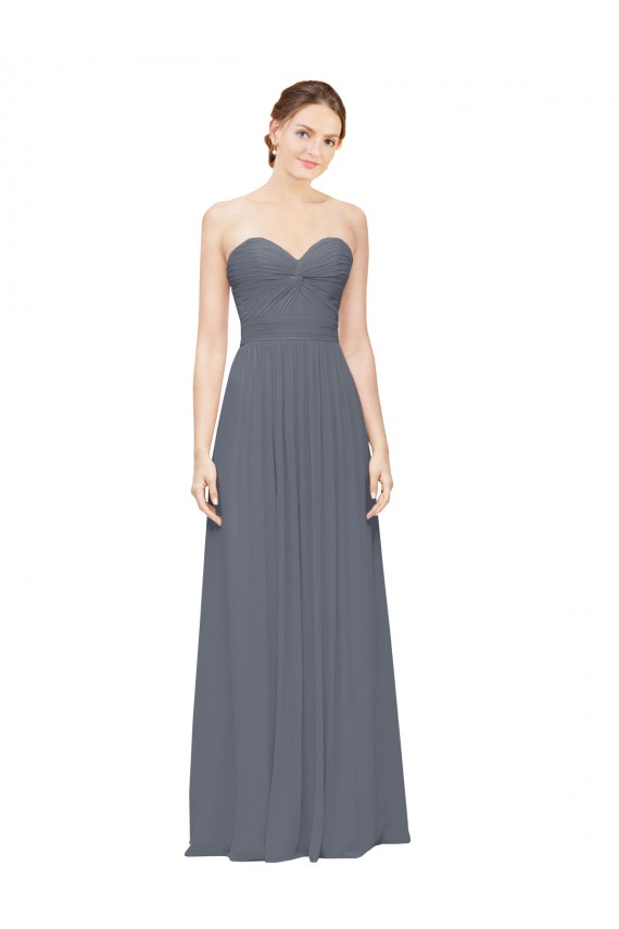 Shop Twisted Waist Pleats Sweetheart Long Chiffon Bridesmaid Dress Ottawa